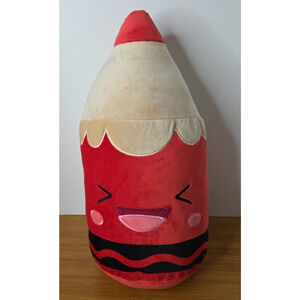 Crayola LARGE RED Crayon/Color Pencil Kohl's Exclusive 22" Squishy Pillow Smiley